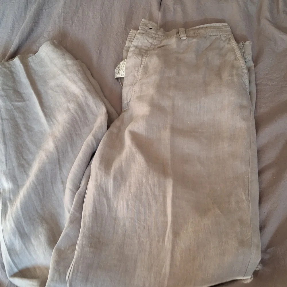 Zegna men's stone color linen pants made in Italy E.U.C